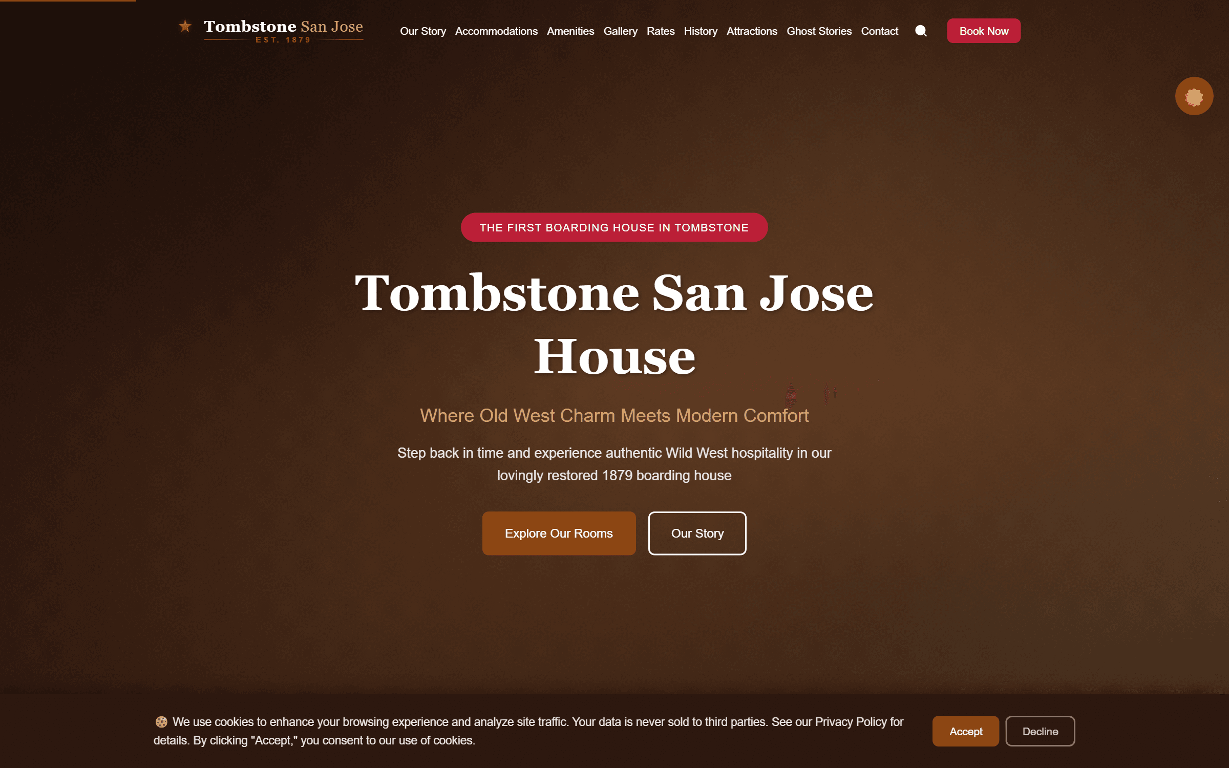 San José Tombstone — website screenshot